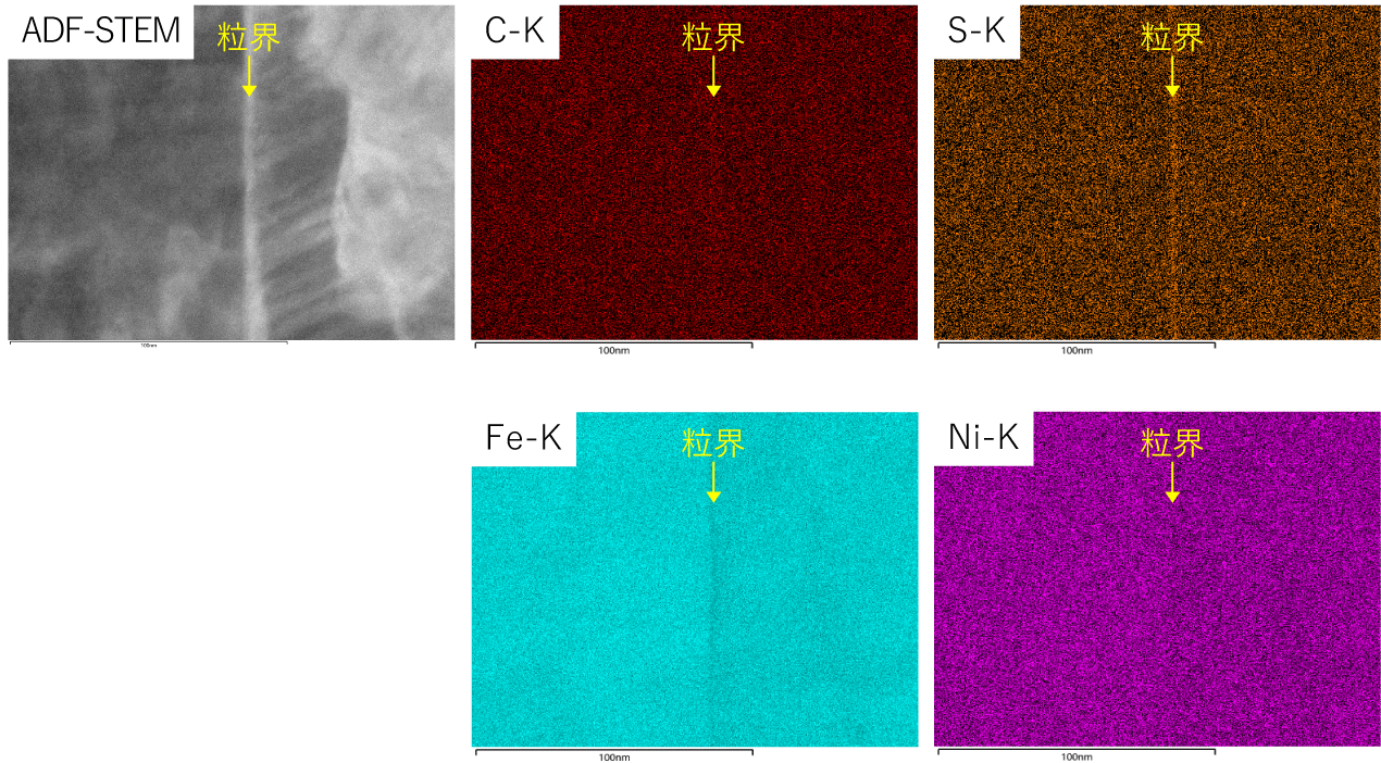 粒界部組成分析（EDXマッピング）.png